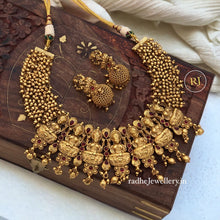 Lakshmi Devi High Neck Chokers, Studded With Golden Beads
