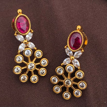 Latest Open Flower Short Necklace Studded With Crustal Stones