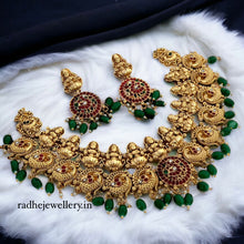 Matte Finish Temple Lakshmi Necklace