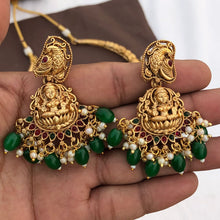 Matte Finish Temple Lakshmi Necklace