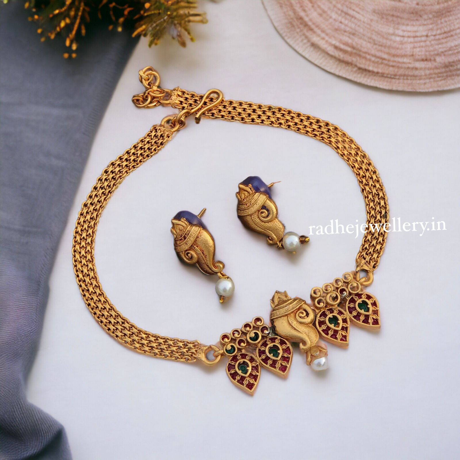 Temple Design Necklace set