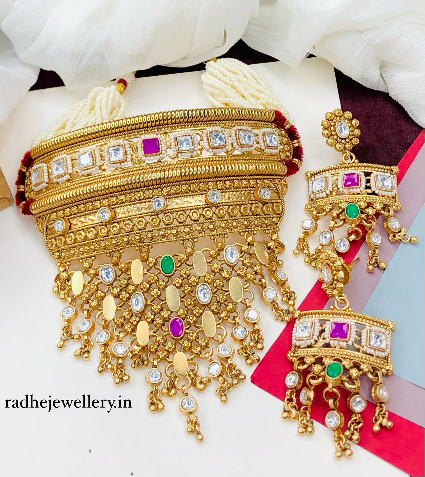 New Rajwadi aad | Gold bridal jewellery sets | Rajasthani Aad Necklace Designs for Brides