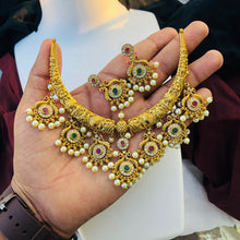 Antique Gold Multi Stone Hasli Design Set