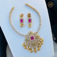 Antique Gold Ad Stone Necklace Design Set