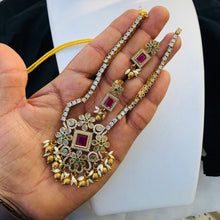 Antique Gold Ad Stone Necklace Design Set