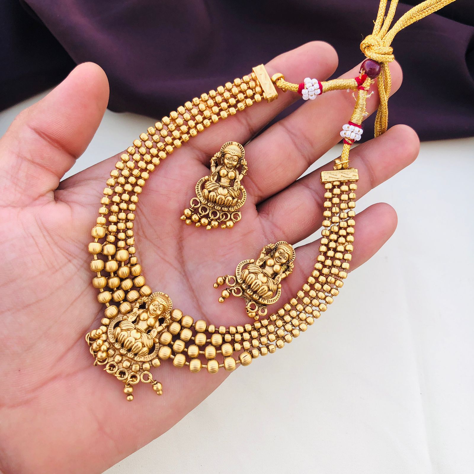 Gold Look Alike Lakshmi High Necklace/gold necklace for women