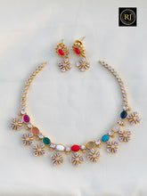 Antique Gold Ad Stone Necklace Design Set