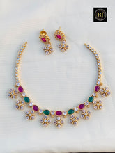 Antique Gold Ad Stone Necklace Design Set