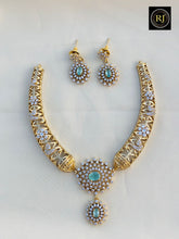 Antique Gold Ad Stone Necklace Design Set
