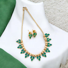 Gold Ruby stone Necklace Design Set