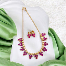 Gold Ruby stone Necklace Design Set