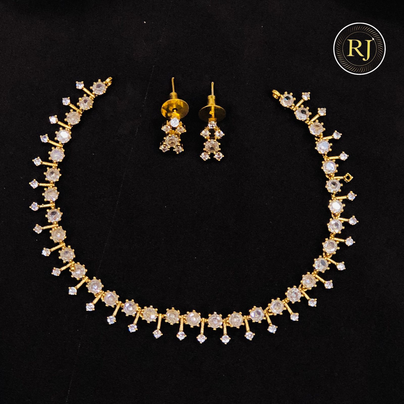 Antique Gold Ad Stone Necklace Set Design/neckpieces/necklace for gift/necklace designs/necklace for women