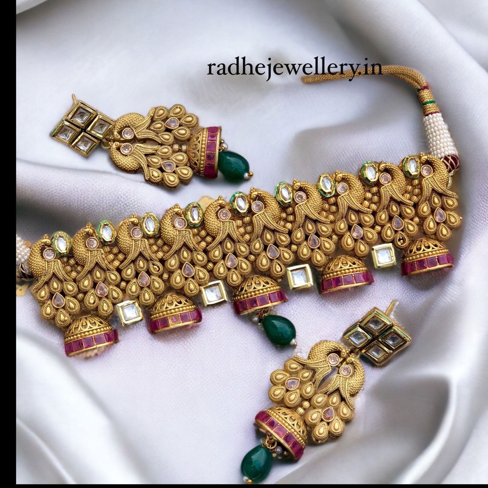 Ethnic Rajwadi Necklace Set, with Earrings