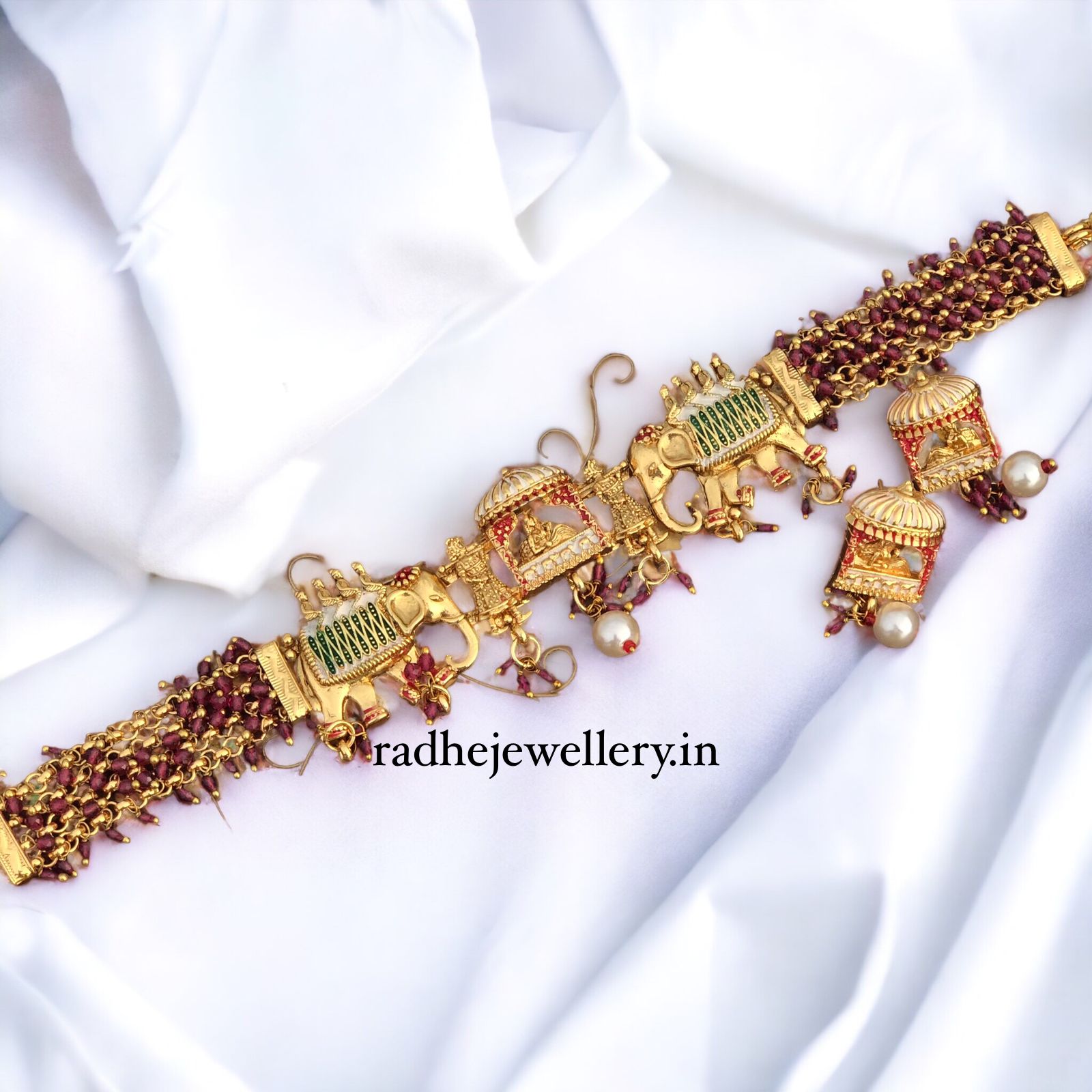 Ethnic Rajwadi Necklace Set, with Earrings