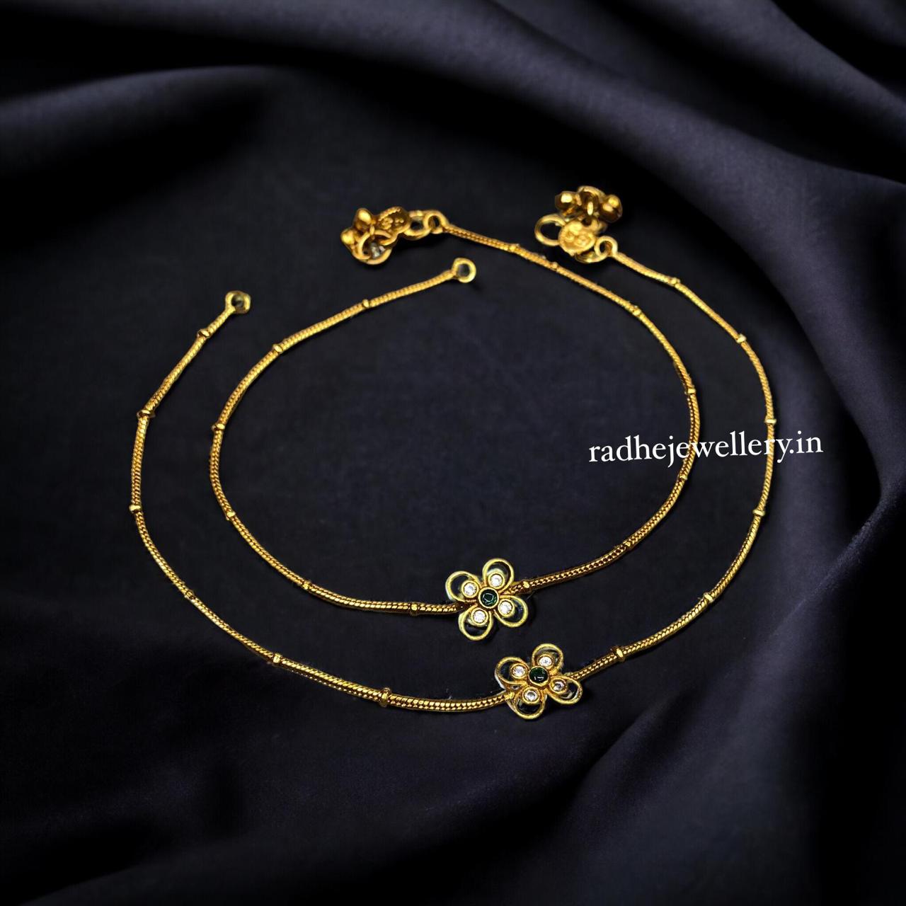 Gold  Payal Anklet for Women & Girls, 2 Colors