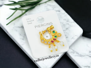 Cute Pearls and White Stones Nosepin