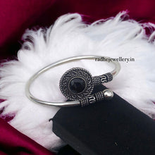 Oxidized Ladies Kada With Kemp Stone, 7 Color Options