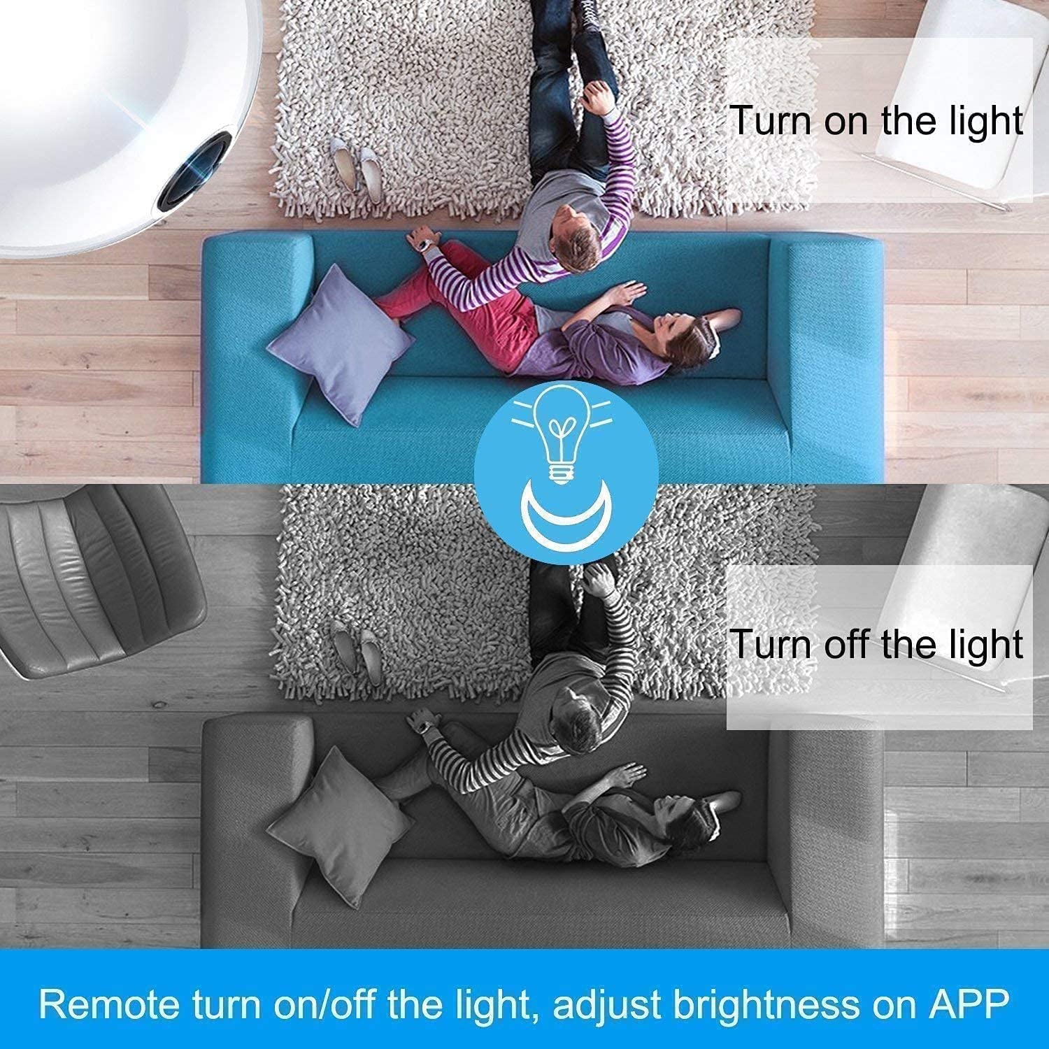 HD Picture Bulb Home Security Camera 1080p AI Powered Motion Detection l Infrared Light Vision | 360° Panorama | Talk Back Feature (Bulb Camera)