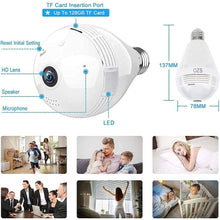 HD Picture Bulb Home Security Camera 1080p AI Powered Motion Detection l Infrared Light Vision | 360° Panorama | Talk Back Feature (Bulb Camera)