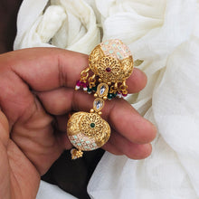 Classic Flowers Rajwadi Double Finger Ring ,Size Adjustable