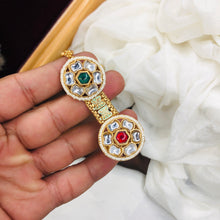 Classic Flowers Rajwadi Double Finger Ring ,Size Adjustable