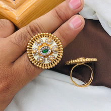 Meenakari Ring/Kundan Meenakari Ring/Bridal Ring/Ivory Meenakari Kundan Ring/Wedding Ring
