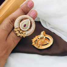 Meenakari Ring/Kundan Meenakari Ring/Bridal Ring/Ivory Meenakari Kundan Ring/Wedding Ring