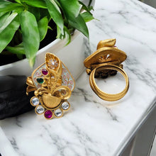 Meenakari Ring/Kundan Meenakari Ring/Bridal Ring/Ivory Meenakari Kundan Ring/Wedding Ring