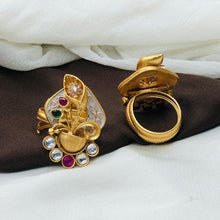 Meenakari Ring/Kundan Meenakari Ring/Bridal Ring/Ivory Meenakari Kundan Ring/Wedding Ring