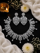 Luxury Pink Floral AD Stone Bridal Necklace Set | Radhe Jewellery