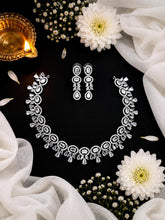 Luxury Pink Floral AD Stone Bridal Necklace Set | Radhe Jewellery