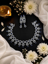 Luxury Pink Floral AD Stone Bridal Necklace Set | Radhe Jewellery