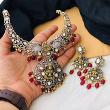 Bridal Goddess Maroon Bead Victorian Necklace