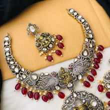 Bridal Goddess Maroon Bead Victorian Necklace