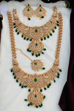 Indian Bridal Jewelry Set, Emerald Green Kundan Choker Necklace with