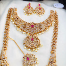 Indian Bridal Jewelry Set, Emerald Green Kundan Choker Necklace with