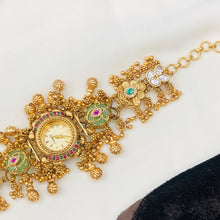 Antique Green Stone Designer Watch Bracelet