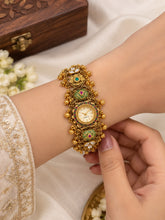 Antique Green Stone Designer Watch Bracelet