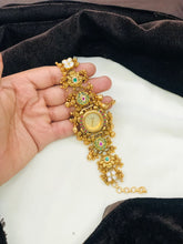 Antique Green Stone Designer Watch Bracelet
