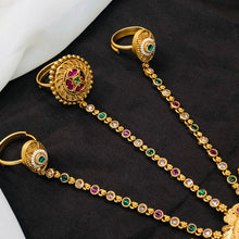 Royal Antique Multicolor Stone Designer Watch Hathphool Set
