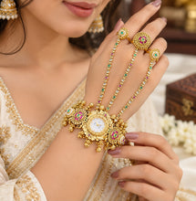 Royal Antique Multicolor Stone Designer Watch Hathphool Set