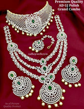 American Diamond High Quality Choker and haram  necklace set, Indian Bridal jewellery| Ad stone Necklace Set for Women