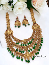 3 layered Lakshmi long haram with earrings
