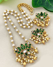 Ruby Stone Pearl neckpiece set