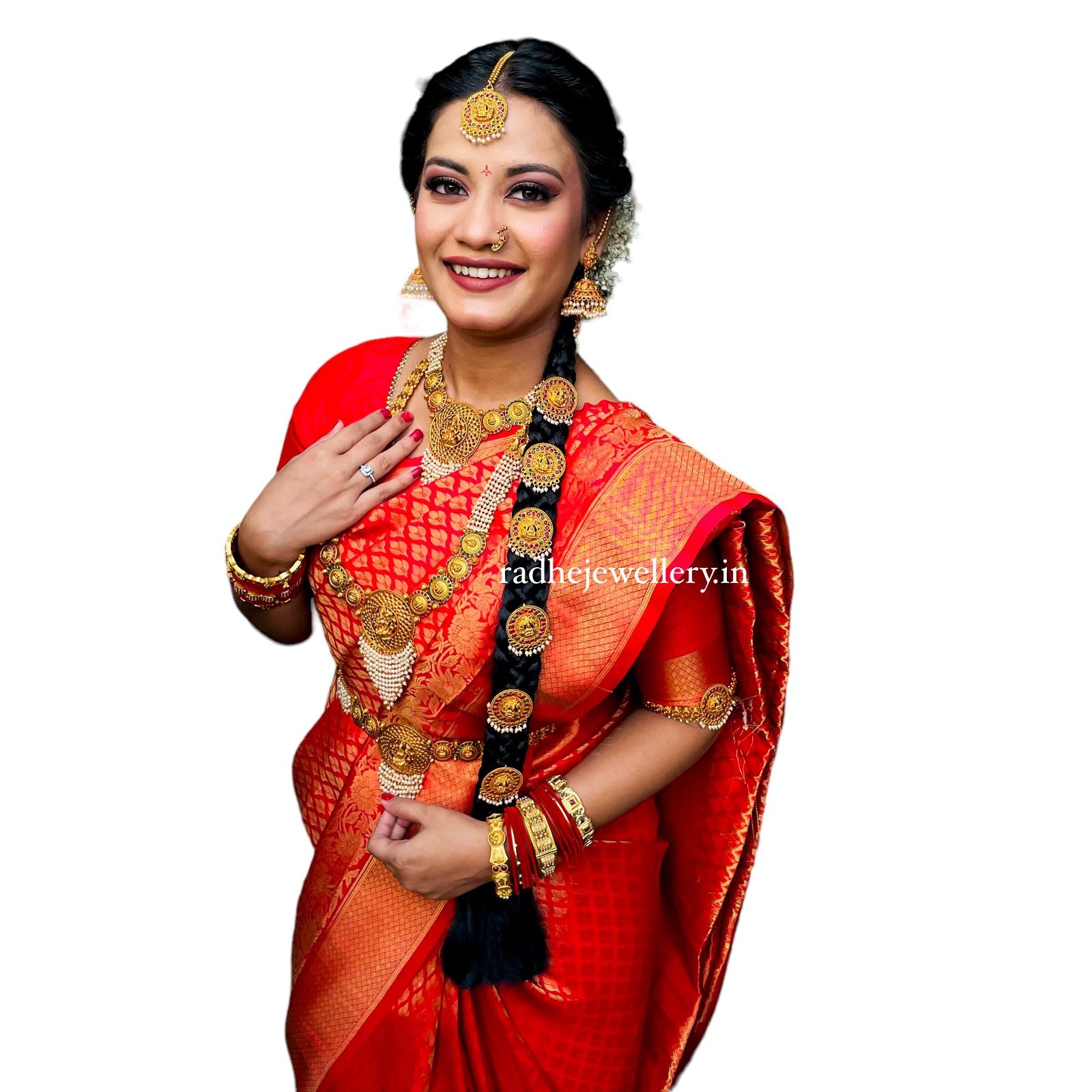 Premium Quality Chandrama Lakshmi Full Bridal Set of 17 Items, Matte Finish, Religious Design