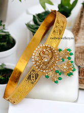 Gold Plated Waist Belt With AD Stones peacock Pendant