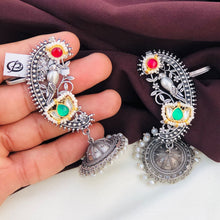 Classic Ear Cuffs with Kundan Jadau Oxidised Earring Design