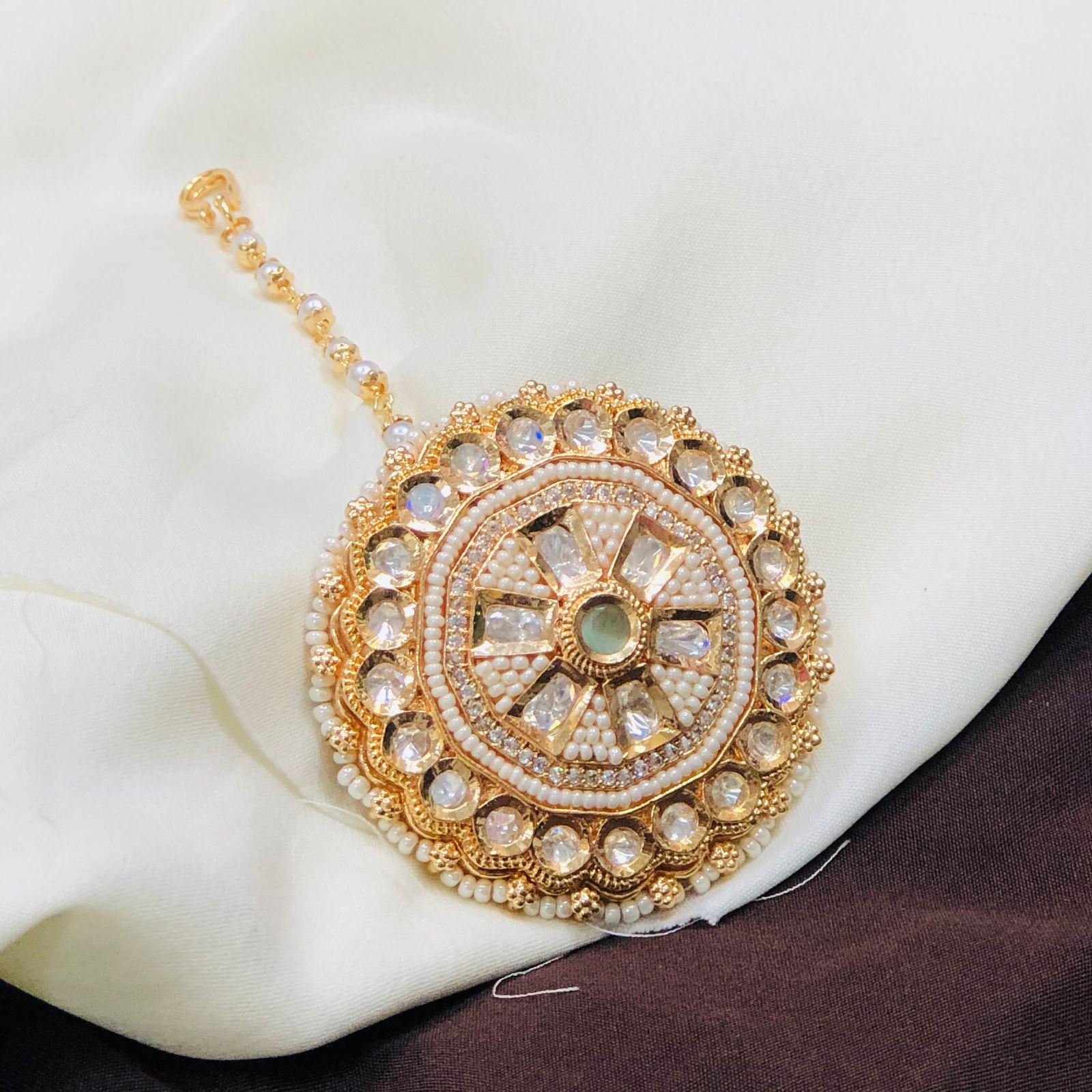 Ruby Kundan Borla/ Emerald Meenakari Borla /Ruby Kundan Borla Tikka/ Rajwadi Mang Tika