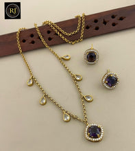 Elegant Gold Pink Cushion-Cut Stone & Halo Necklace and Earrings Set with Pear-Cut Charms