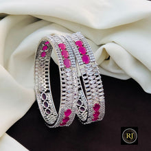 Silver Finish AD Stone Bangles